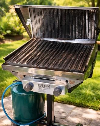 Barbecue I.G.F. con pietra lavica a gas in acciaio