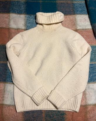 Maglione dolcevita bianco in lana
