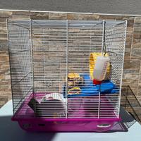 Gabbia per criceti con accessori