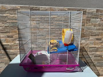 Gabbia per criceti con accessori