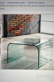Tavolo in vetro curvato 90x90 spessore 1cm