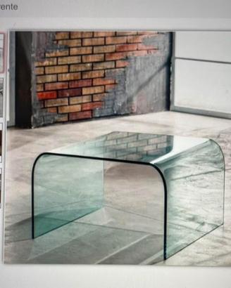 Tavolo in vetro curvato 90x90 spessore 1cm