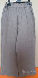 Pantaloni donna lino fango