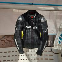 Giacca Dainese Racing 3 pelle nero e giallo
