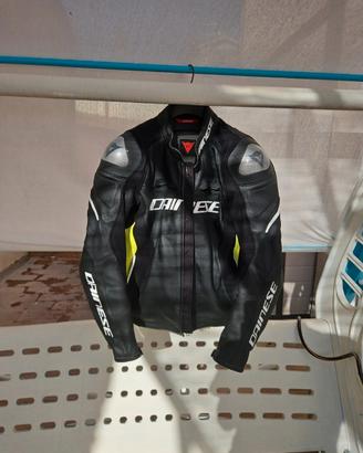 Giacca Dainese Racing 3 pelle nero e giallo