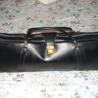 BORSA DA VIAGGIO PELLE /CUOIO ANNI '40 NERA