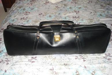 BORSA DA VIAGGIO PELLE /CUOIO ANNI '40 NERA