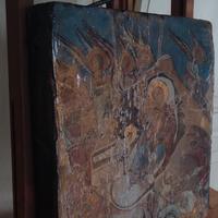 Icona Natività di Gesù su legno antico 