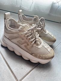 Sneackers versace chain reaction bianche/ panna