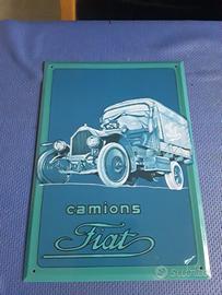 Targa pubblicitaria in latta Camion Fiat 