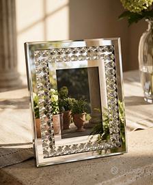 Cornice Portafoto Specchiata con Cristalli – Stile
