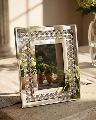 Cornice Portafoto Specchiata con Cristalli – Stile