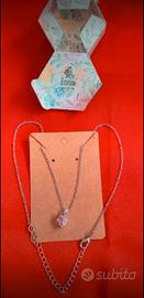 Collana Ezzelino cuore rosa con zircone