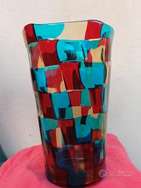 vaso in vetro di Murano serie "pezzati"  Bianconi