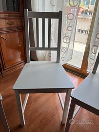 4 Sedie legno bianco