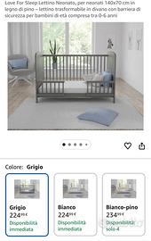 Lettino Neonato Trasformabile