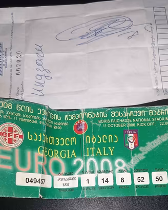 Autografo originale Filippo Inzaghi + biglietto
