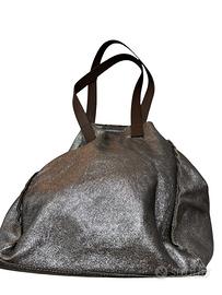 Borsa in pelle argento