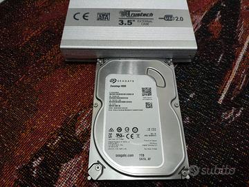 Hard Disk Seagate Computer Hdd 1TB + Case Esterno