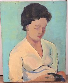 Vito Apuleo 1955 -Dipinto Olio su Tela - Ritratto