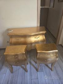 Letto ferro battuto como e commodini barocco