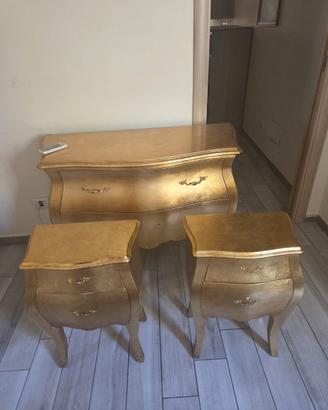 Letto ferro battuto como e commodini barocco