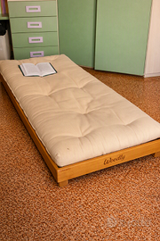 Lettino Montessori Woodly “Puro” + Futon in cotone