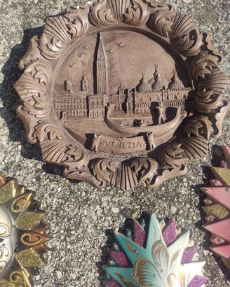 Piatto vintage Venezia anni 80 + 3 maschere