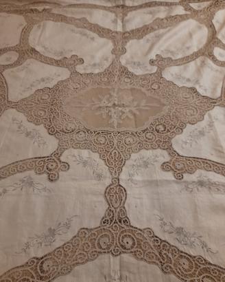 copriletto matrimoniale in lino colore beige