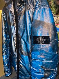 🔝STONE ISLAND Reflective Camouflage Blu Taglia L🔝