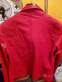 giacca rossa di pelle