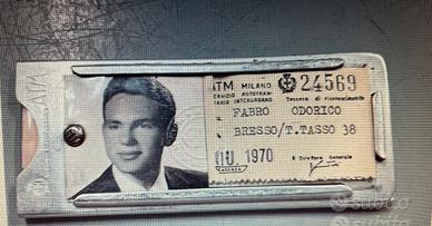 Biglietto abbonamento ATM Milano Giugno 1970