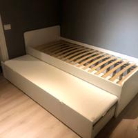 letto singolo con contenitore 2° letto