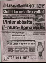 Giornale GDS finale Inter-Roma coppa UEFA 1991