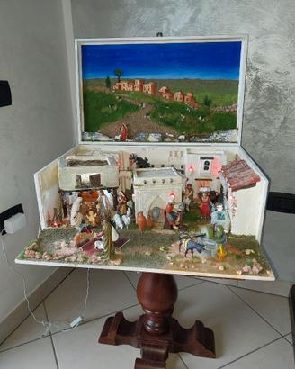 presepe in cassetta 54x33x25h con luci