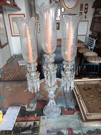 candelabro antico in cristallo 
