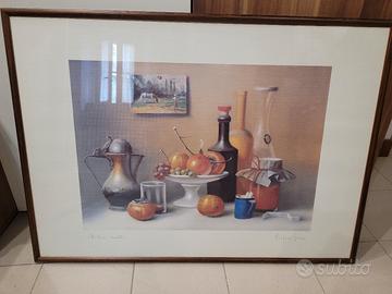Quadro litografia Proferio Grossi 1986 NaturaMorta