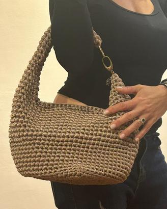 Borsa all’uncinetto crocket color corda