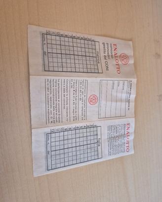 schedine enalotto anni 60/70
