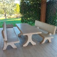 Tavolo con panche da giardino (Sasso slavato)