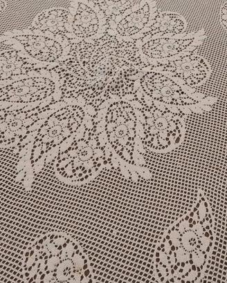 Tovaglia Rotonda bianca Uncinetto Vintage 180 cm