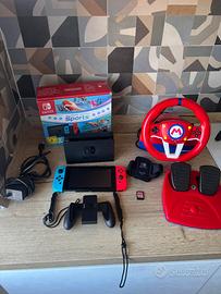 Nintendo switch + manubrio Mario bros + gioco