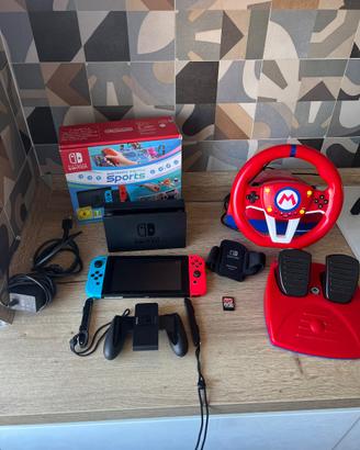 Nintendo switch + manubrio Mario bros + gioco