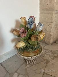 Tulipani, ceramica vintage centrotavola grande