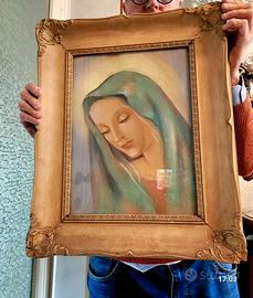 ANTICO QUADRO DIPINTO LIBERTY MADONNA CORNICE  