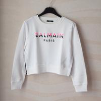 felpa bianca balmain