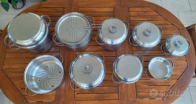 Batteria set pentole acciaio inox Barazzoni 19 pz.