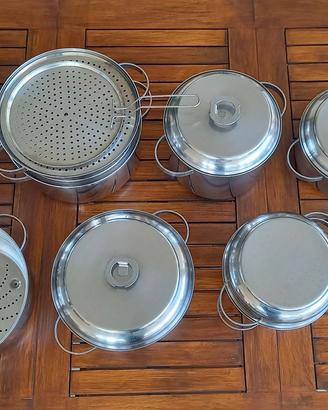 Batteria set pentole acciaio inox Barazzoni 19 pz.