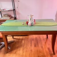 Tavolo legno con piano in vetro