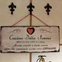 Targhetta in metallo dedica - cucina della nonna